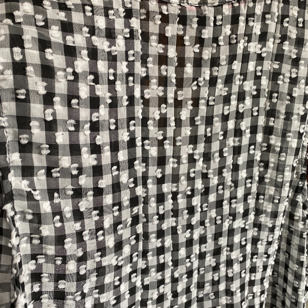 Anthropologie Maeve Gingham Black & White Checked Button up Top NWT - Picture 6 of 11